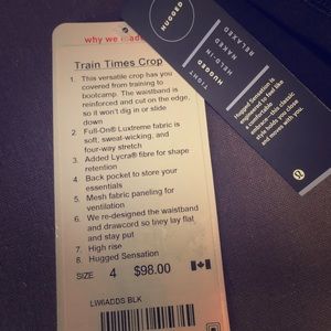Bnwt Lululemon Train Time Crops